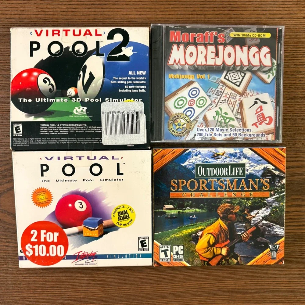 Vintage PC Mac Game Bundle Sims 2 Civilization IV Virtual Pool Morejongg 8 Games